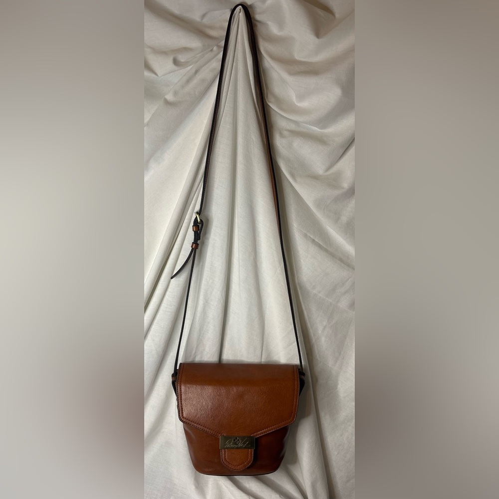 Patricia Nash Beautiful Tan Leather Crossbody Bag - Adjustable- Classic - Picture 9 of 13